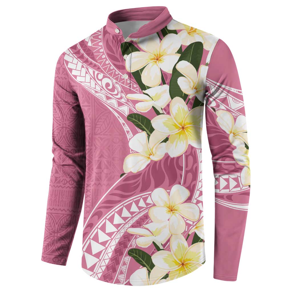 Aloha Hawaii Festive Button Sweatshirt Frangipani Lace Classic - Rosy