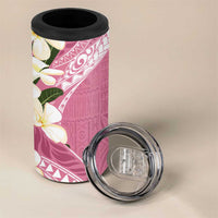 Aloha Hawaii Festive 4 in 1 Can Cooler Tumbler Frangipani Lace Classic - Rosy