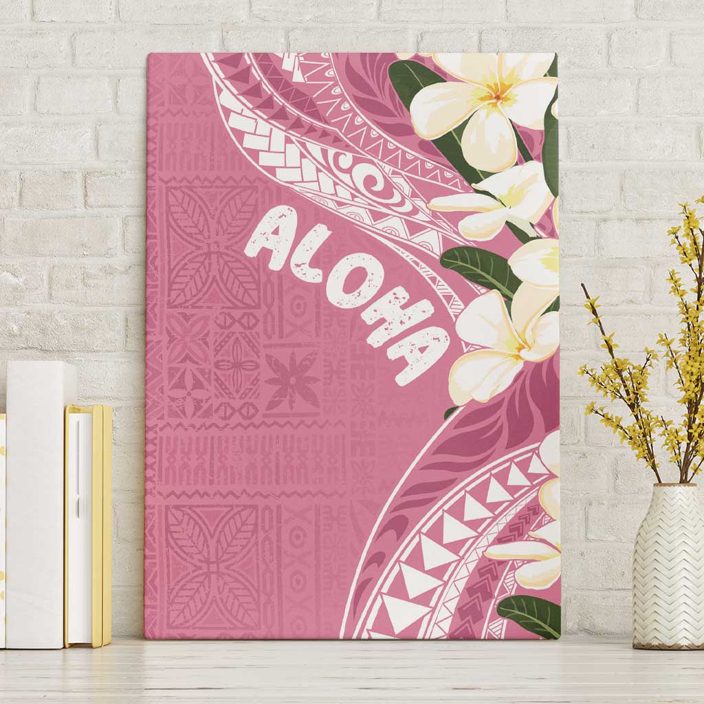 Aloha Hawaii Festive Canvas Wall Art Frangipani Lace Classic - Rosy
