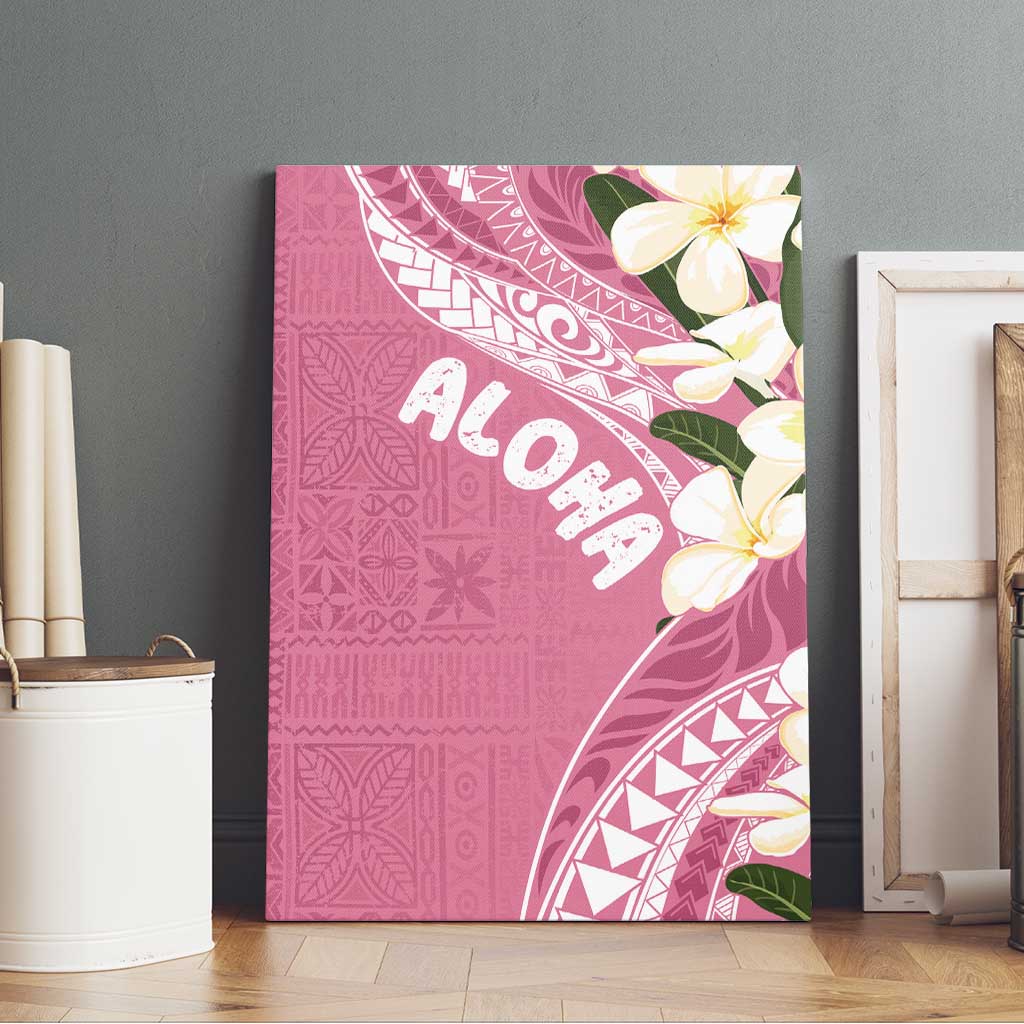 Aloha Hawaii Festive Canvas Wall Art Frangipani Lace Classic - Rosy