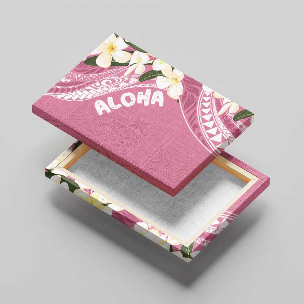 Aloha Hawaii Festive Canvas Wall Art Frangipani Lace Classic - Rosy