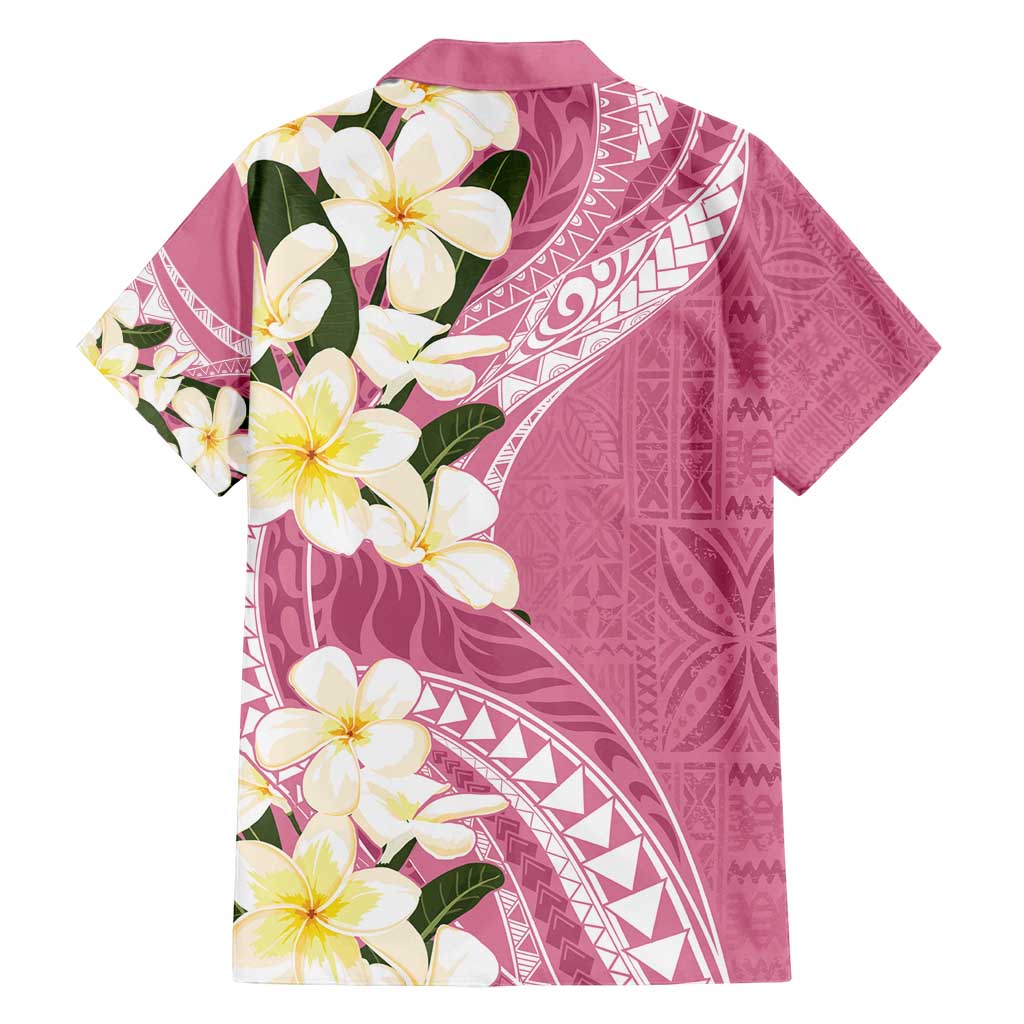 Aloha Hawaii Festive Family Matching Long Sleeve Bodycon Dress and Hawaiian Shirt Frangipani Lace Classic - Rosy LT7 - Polynesian Pride