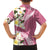 Aloha Hawaii Festive Family Matching Puletasi and Hawaiian Shirt Frangipani Lace Classic - Rosy