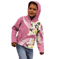 Aloha Hawaii Festive Kid Hoodie Frangipani Lace Classic - Rosy