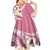 Aloha Hawaii Festive Kid Short Sleeve Dress Frangipani Lace Classic - Rosy