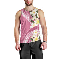 Aloha Hawaii Festive Men Tank Top Frangipani Lace Classic - Rosy