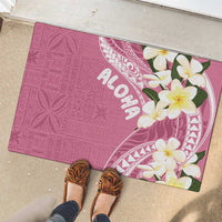 Aloha Hawaii Festive Rubber Doormat Frangipani Lace Classic - Rosy