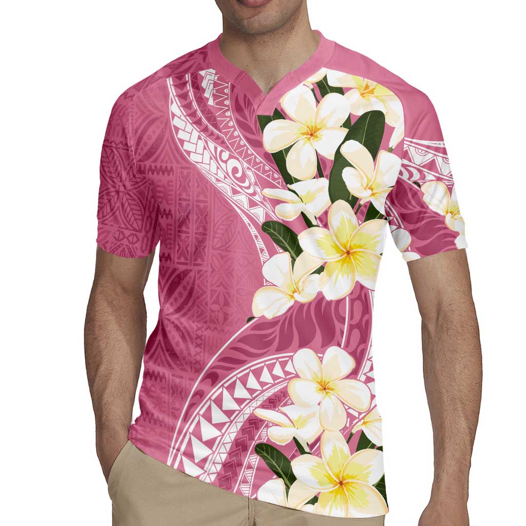 Aloha Hawaii Festive Rugby Jersey Frangipani Lace Classic - Rosy
