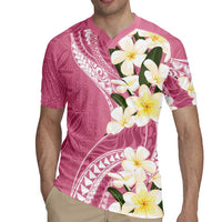 Aloha Hawaii Festive Rugby Jersey Frangipani Lace Classic - Rosy