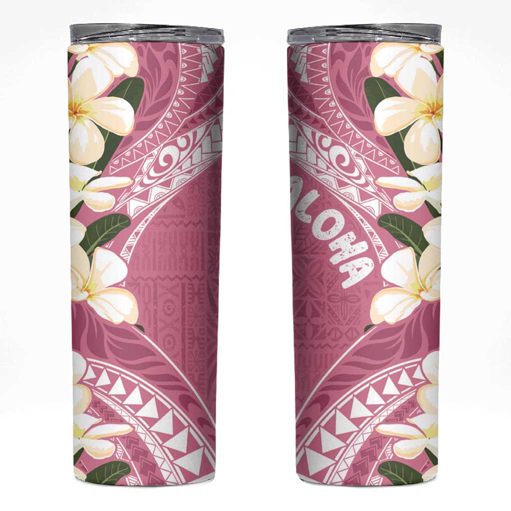 Aloha Hawaii Festive Skinny Tumbler Frangipani Lace Classic - Rosy