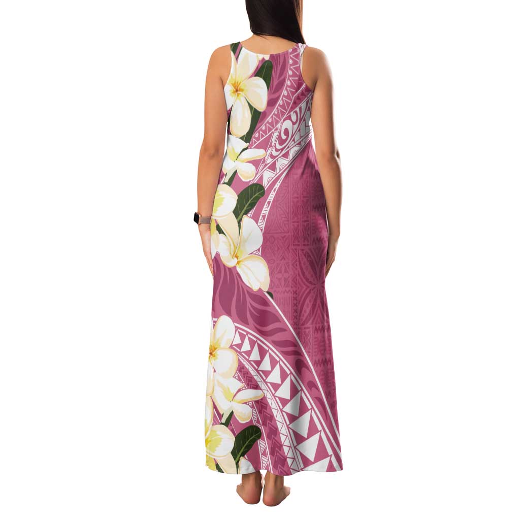 Aloha Hawaii Festive Tank Maxi Dress Frangipani Lace Classic - Rosy