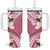 Aloha Hawaii Festive Tumbler With Handle Frangipani Lace Classic - Rosy