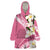 Aloha Hawaii Festive Wearable Blanket Hoodie Frangipani Lace Classic - Rosy