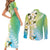 Aloha Hawaii Festive Couples Matching Short Sleeve Bodycon Dress and Long Sleeve Button Shirt Frangipani Lace Classic - Summer Vibes