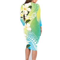 Aloha Hawaii Festive Family Matching Long Sleeve Bodycon Dress and Hawaiian Shirt Frangipani Lace Classic - Summer Vibes LT7 - Polynesian Pride