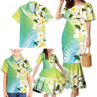 Aloha Hawaii Festive Family Matching Mermaid Dress and Hawaiian Shirt Frangipani Lace Classic - Summer Vibes LT7 - Polynesian Pride