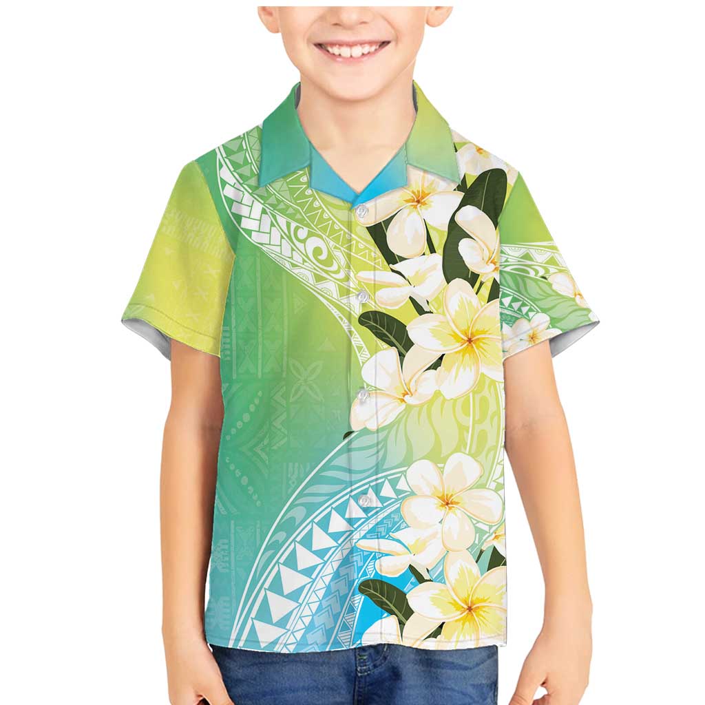 Aloha Hawaii Festive Family Matching Mermaid Dress and Hawaiian Shirt Frangipani Lace Classic - Summer Vibes LT7 Son's Shirt Blue Green - Polynesian Pride