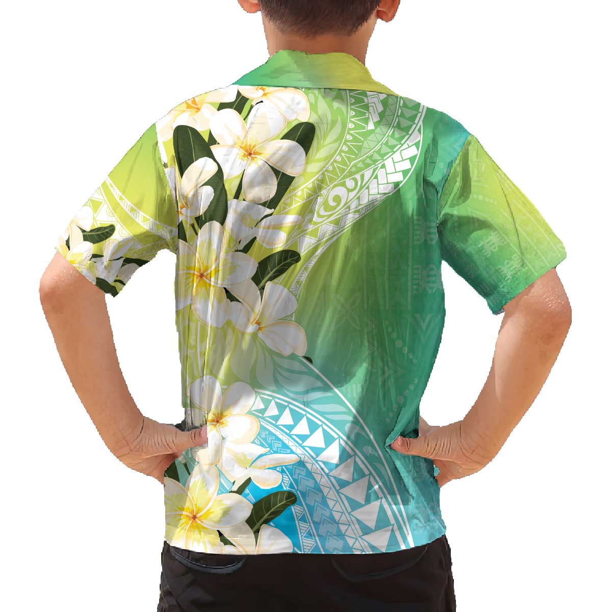 Aloha Hawaii Festive Family Matching Off Shoulder Short Dress and Hawaiian Shirt Frangipani Lace Classic - Summer Vibes