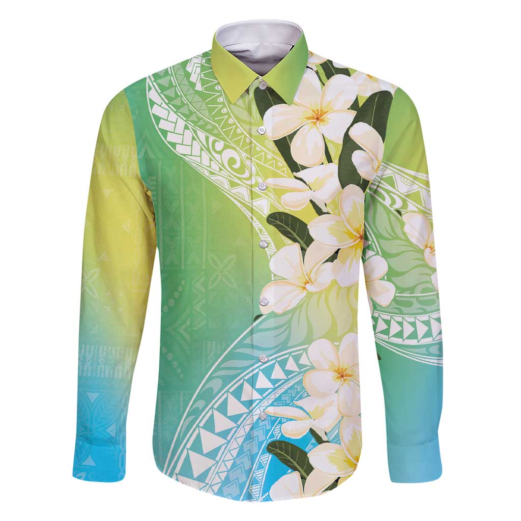 Aloha Hawaii Festive Family Matching Short Sleeve Bodycon Dress and Hawaiian Shirt Frangipani Lace Classic - Summer Vibes LT7 Dad's Shirt - Long Sleeve Blue Green - Polynesian Pride
