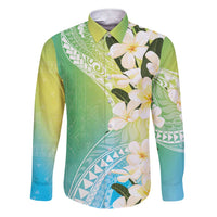 Aloha Hawaii Festive Family Matching Short Sleeve Bodycon Dress and Hawaiian Shirt Frangipani Lace Classic - Summer Vibes LT7 Dad's Shirt - Long Sleeve Blue Green - Polynesian Pride