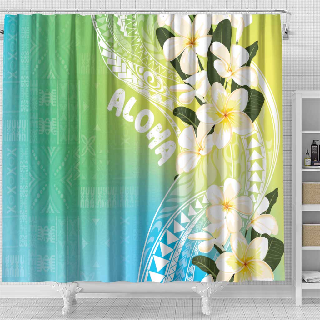 Aloha Hawaii Festive Shower Curtain Frangipani Lace Classic - Summer Vibes