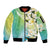 Aloha Hawaii Festive Sleeve Zip Bomber Jacket Frangipani Lace Classic - Summer Vibes