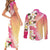 Aloha Hawaii Festive Couples Matching Short Sleeve Bodycon Dress and Long Sleeve Button Shirt Frangipani Lace Classic - Spring Vibes
