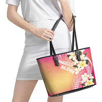 Aloha Hawaii Festive Leather Tote Bag Frangipani Lace Classic - Spring Vibes