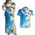 Aloha Hawaii Festive Couples Matching Off Shoulder Maxi Dress and Hawaiian Shirt Frangipani Lace Classic - Oceanic