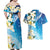 Aloha Hawaii Festive Couples Matching Off Shoulder Maxi Dress and Hawaiian Shirt Frangipani Lace Classic - Oceanic