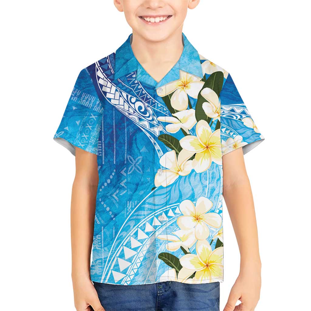 Aloha Hawaii Festive Family Matching Long Sleeve Bodycon Dress and Hawaiian Shirt Frangipani Lace Classic - Oceanic LT7 Son's Shirt Navy - Polynesian Pride