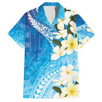 Aloha Hawaii Festive Family Matching Short Sleeve Bodycon Dress and Hawaiian Shirt Frangipani Lace Classic - Oceanic LT7 Dad's Shirt - Short Sleeve Navy - Polynesian Pride