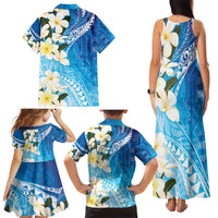Aloha Hawaii Festive Family Matching Tank Maxi Dress and Hawaiian Shirt Frangipani Lace Classic - Oceanic
