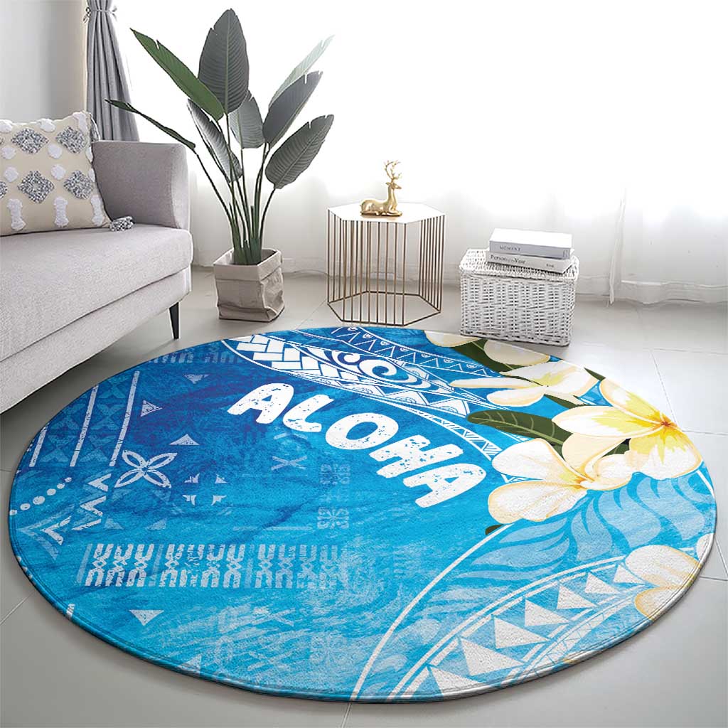 Aloha Hawaii Festive Round Carpet Frangipani Lace Classic - Oceanic