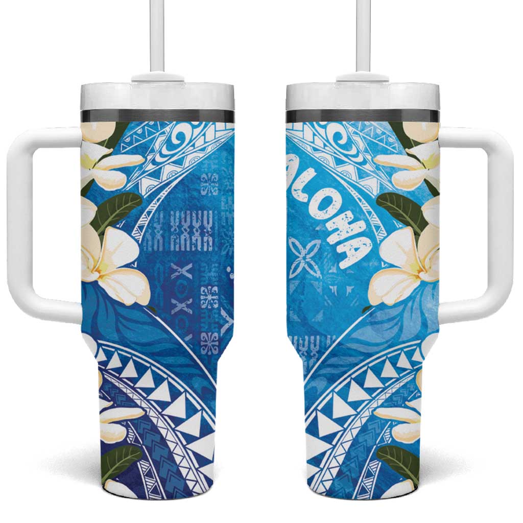 Aloha Hawaii Festive Tumbler With Handle Frangipani Lace Classic - Oceanic