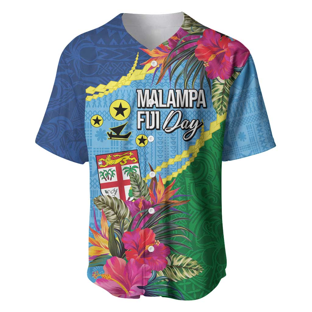 Personalized Malampa Fiji Day Together We Grow Baseball Jersey Special Tapa Mix - Polynesian Pride