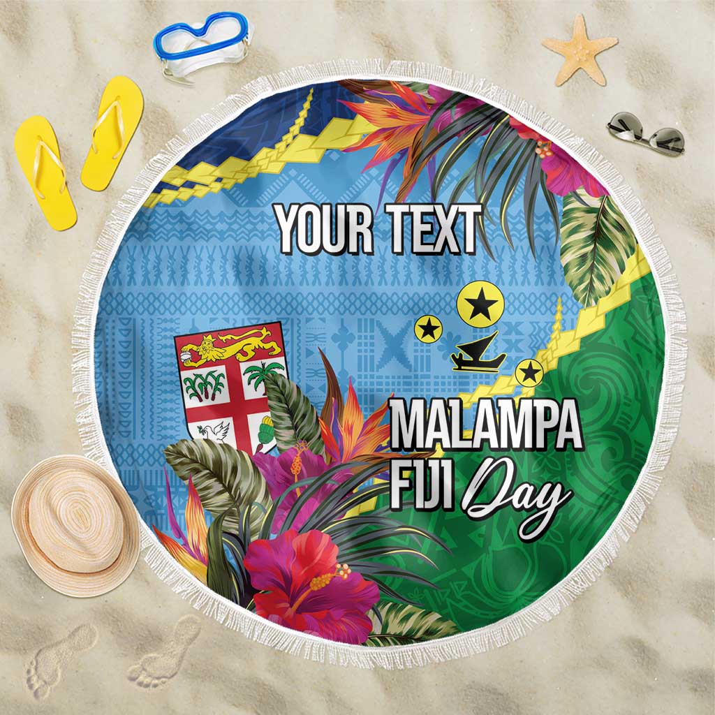 Personalized Malampa Fiji Day Together We Grow Beach Blanket Special Tapa Mix - Polynesian Pride