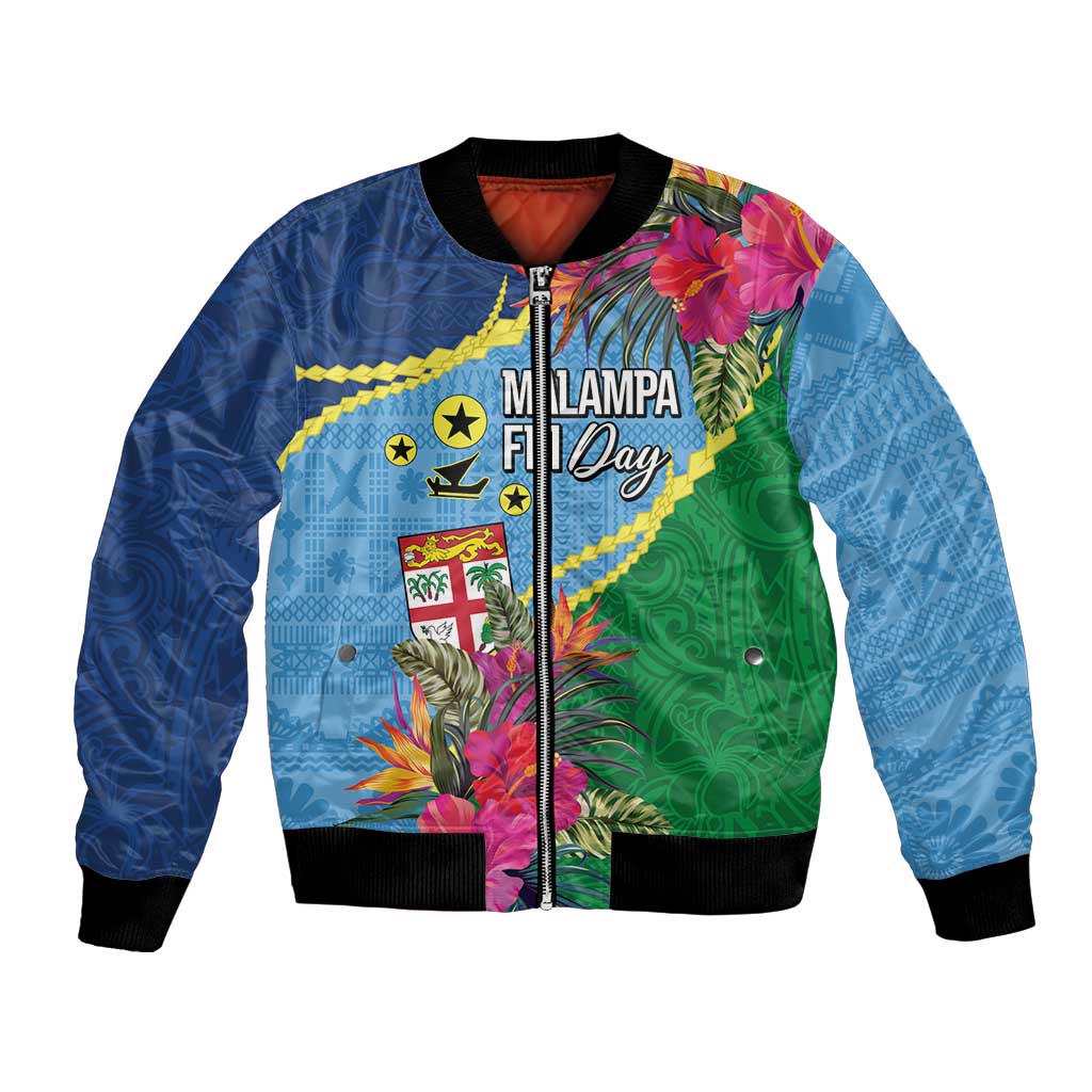 Personalized Malampa Fiji Day Together We Grow Bomber Jacket Special Tapa Mix - Polynesian Pride