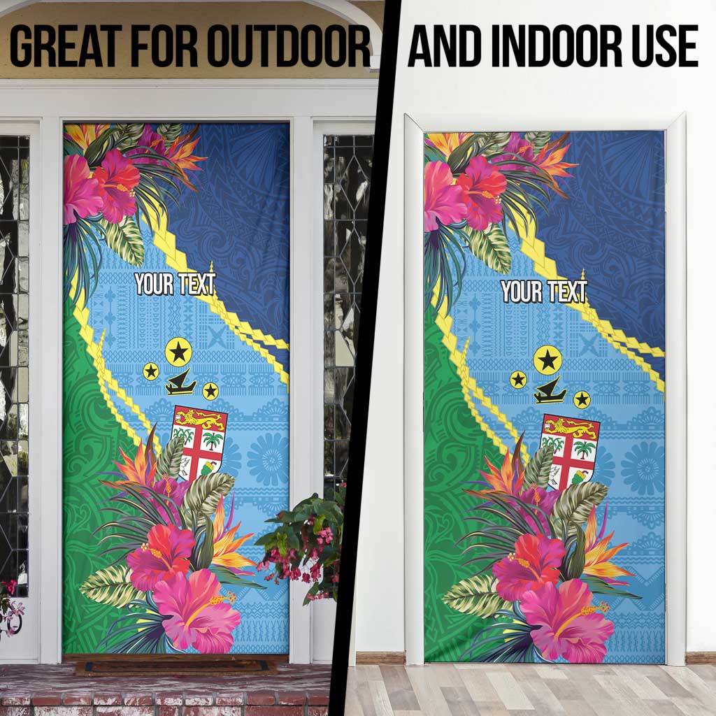 Personalized Malampa Fiji Day Together We Grow Door Cover Special Tapa Mix - Polynesian Pride