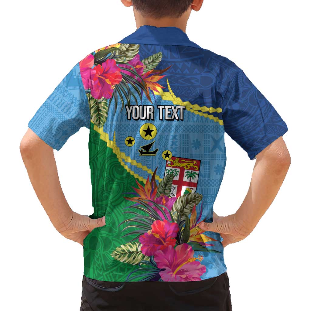 Personalized Malampa Fiji Day Together We Grow Family Matching Off Shoulder Short Dress and Hawaiian Shirt Special Tapa Mix - Polynesian Pride