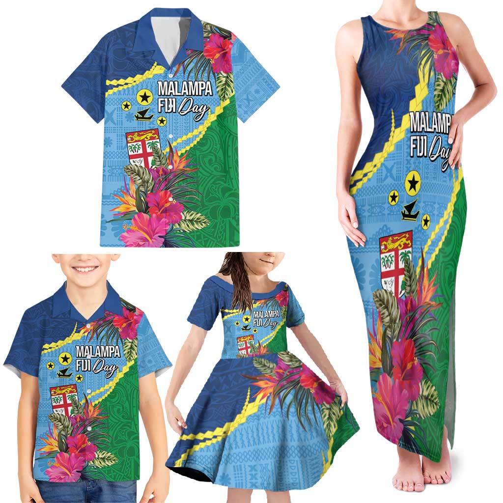 Personalized Malampa Fiji Day Together We Grow Family Matching Tank Maxi Dress and Hawaiian Shirt Special Tapa Mix - Polynesian Pride