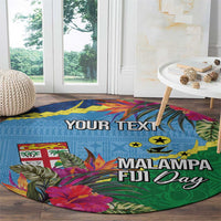Personalized Malampa Fiji Day Together We Grow Round Carpet Special Tapa Mix - Polynesian Pride
