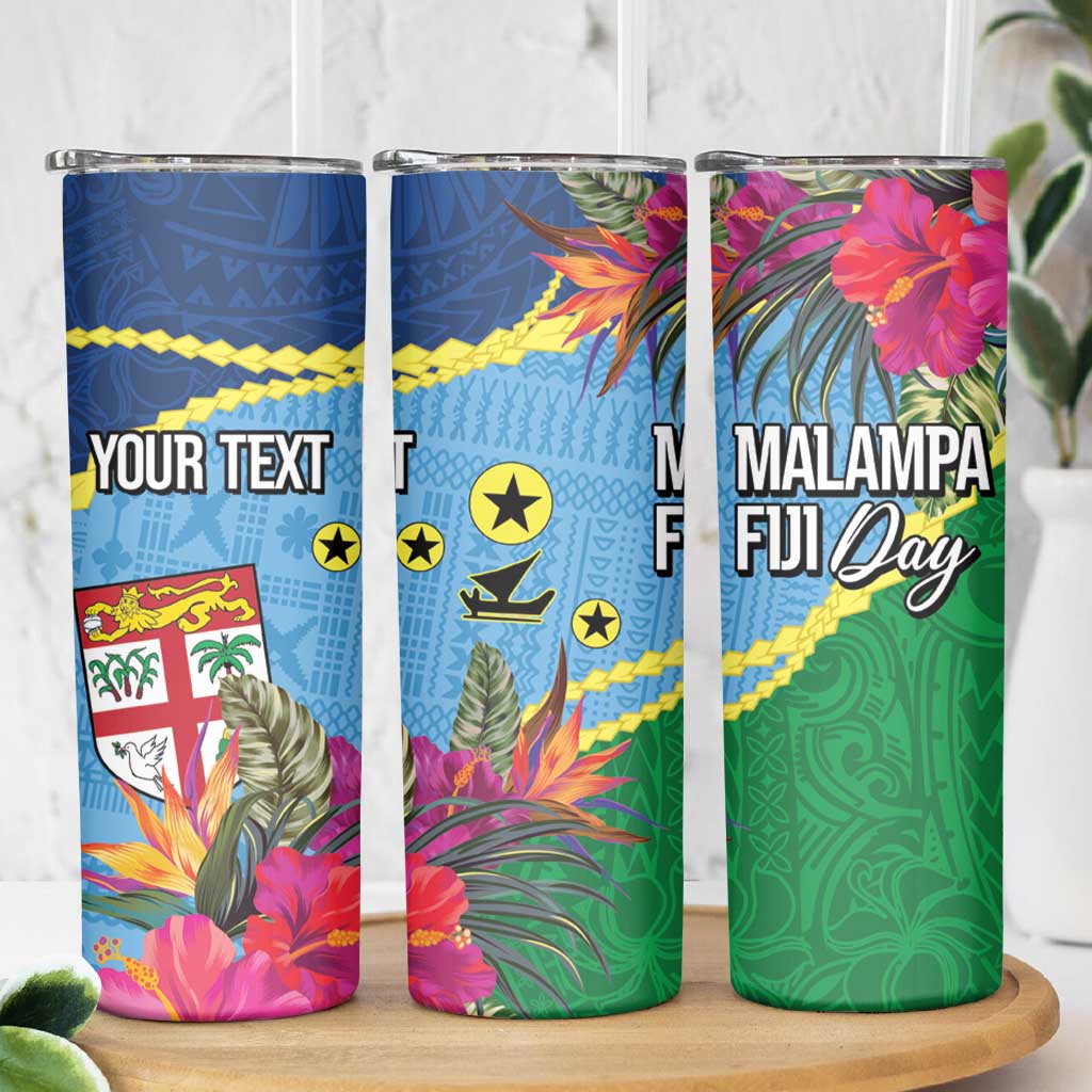 Personalized Malampa Fiji Day Together We Grow Skinny Tumbler Special Tapa Mix - Polynesian Pride