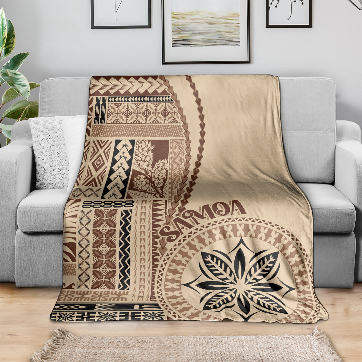 Samoa Siapo Motif Blanket Classic Style LT7 - Polynesian Pride