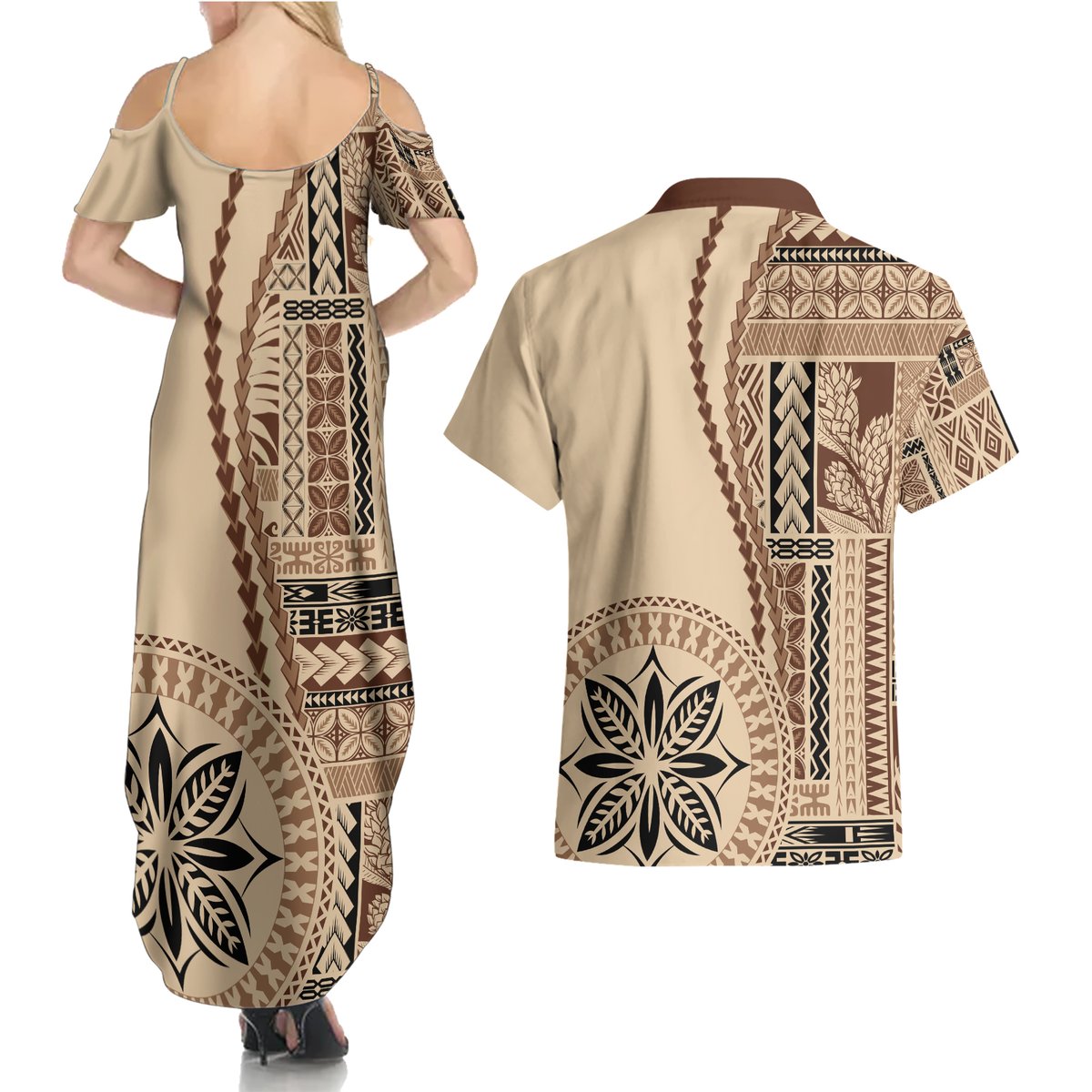 samoa-siapo-motif-couples-matching-summer-maxi-dress-and-hawaiian-shirt-classic-style