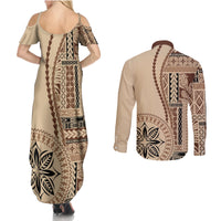 samoa-siapo-motif-couples-matching-summer-maxi-dress-and-long-sleeve-button-shirt-classic-style