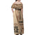 Samoa Siapo Motif Family Matching Off Shoulder Maxi Dress and Hawaiian Shirt Classic Style LT7 - Polynesian Pride