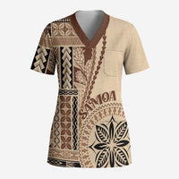 Samoa Siapo Motif Scrub Top Classic Style - Polynesian Pride
