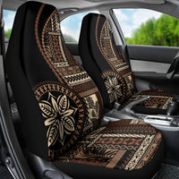 Samoa Siapo Motif Car Seat Cover Classic Style - Black Ver LT7 - Polynesian Pride