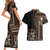 Samoa Siapo Motif Couples Matching Short Sleeve Bodycon Dress and Hawaiian Shirt Classic Style - Black Ver LT7 - Polynesian Pride